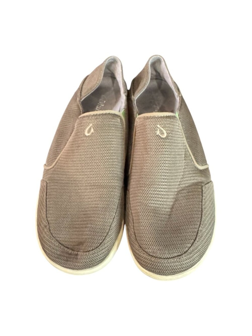 OluKai Nohea Mesh Shoes Mens Size 11.5 Slip On Versatile Loafers Mustang Lime